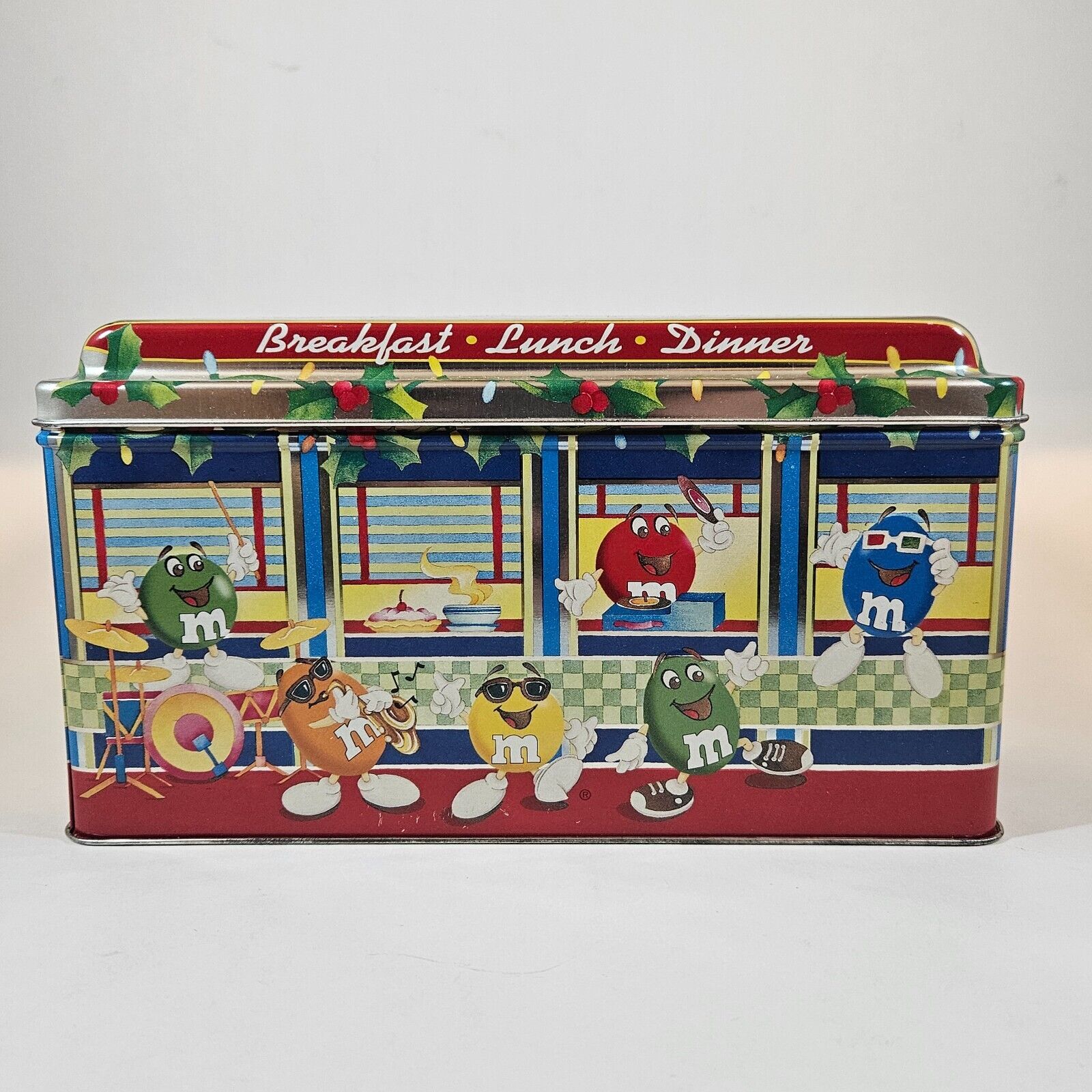 M&M\'s Diner Vintage Limited Edition Canister Christmas Series #4 Collectible Tin