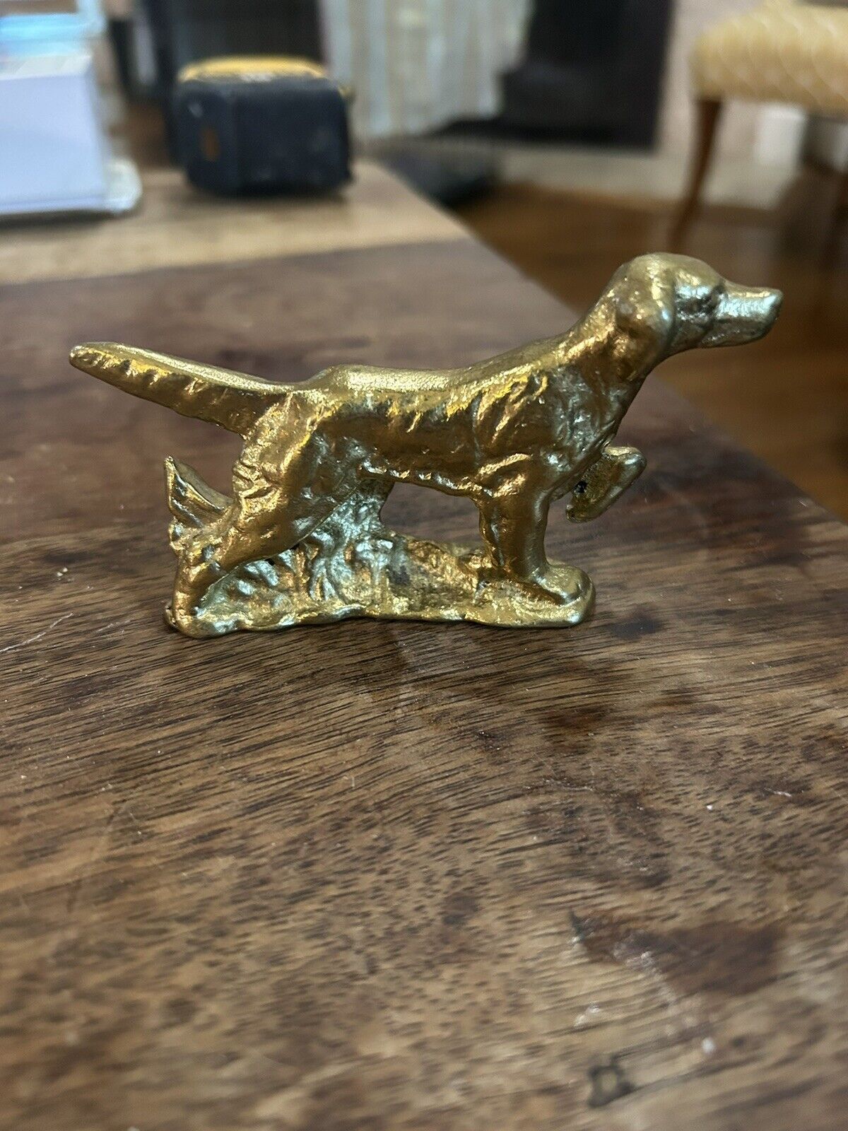 Riverside Brass Solid Brass Pointer Dog Figurine Paperweight Made In Canada