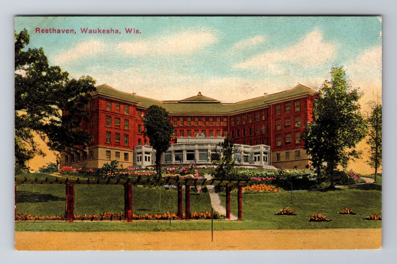 Waukesha WI-Wisconsin, Resthaven, Antique, Vintage c1914 Souvenir Postcard