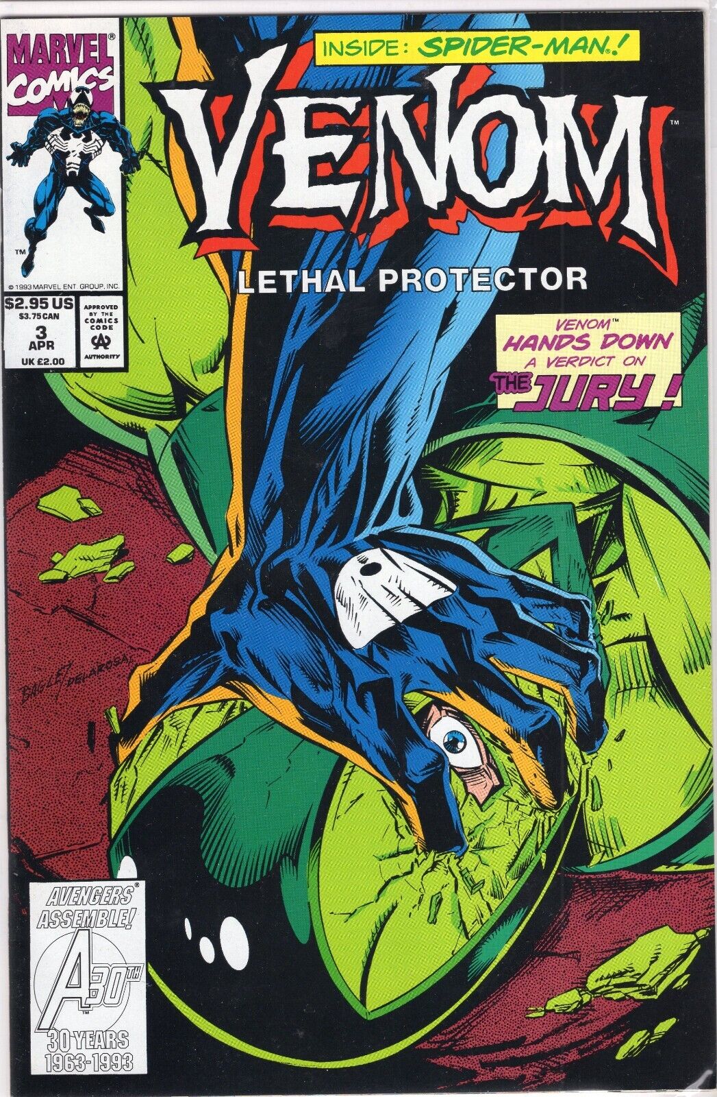 Venom Lethal Protector #3 Spider-man (MarvelComics Apr 1993) Mark Bagley Art