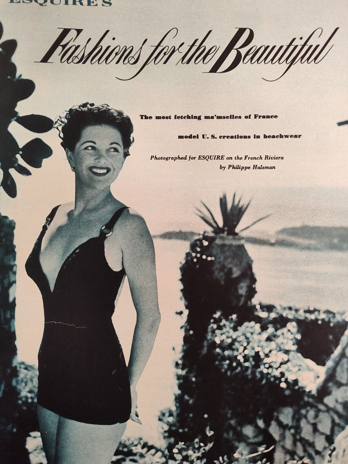 1951 Esquire  Article Artistic Photos Fashions for the Beautiful French Riviera