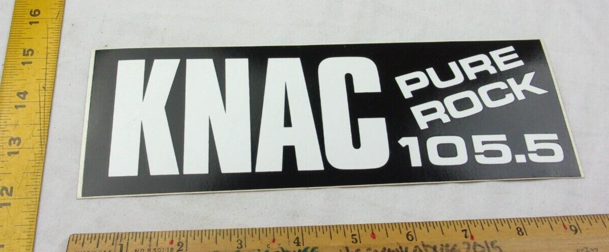 KNAC 105.5 Pure Rock Los Angeles radio station bumper sticker 1980s-90s unused