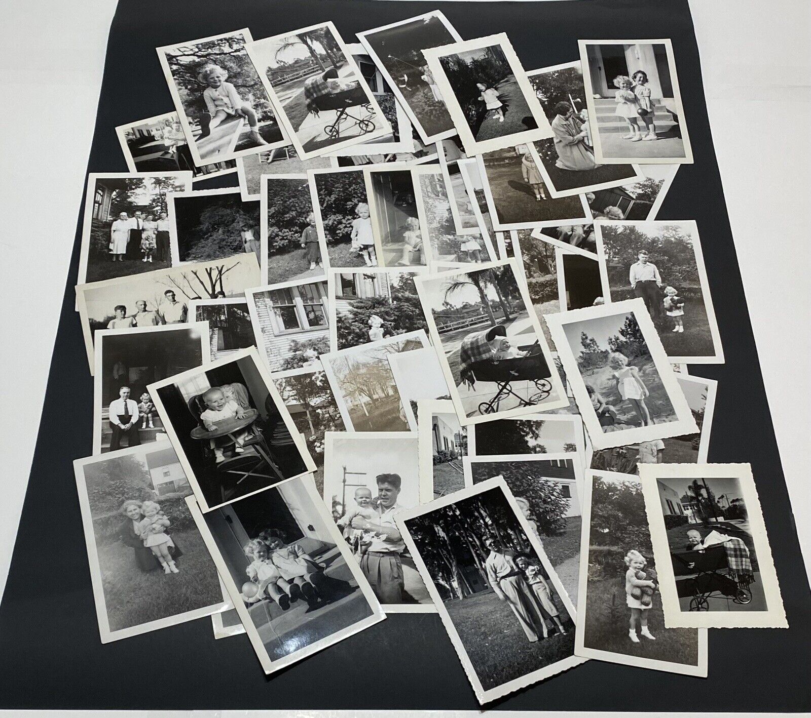 50 Vintage 1946 Black White Photos Family Girl Babies History San Diego Lot 1
