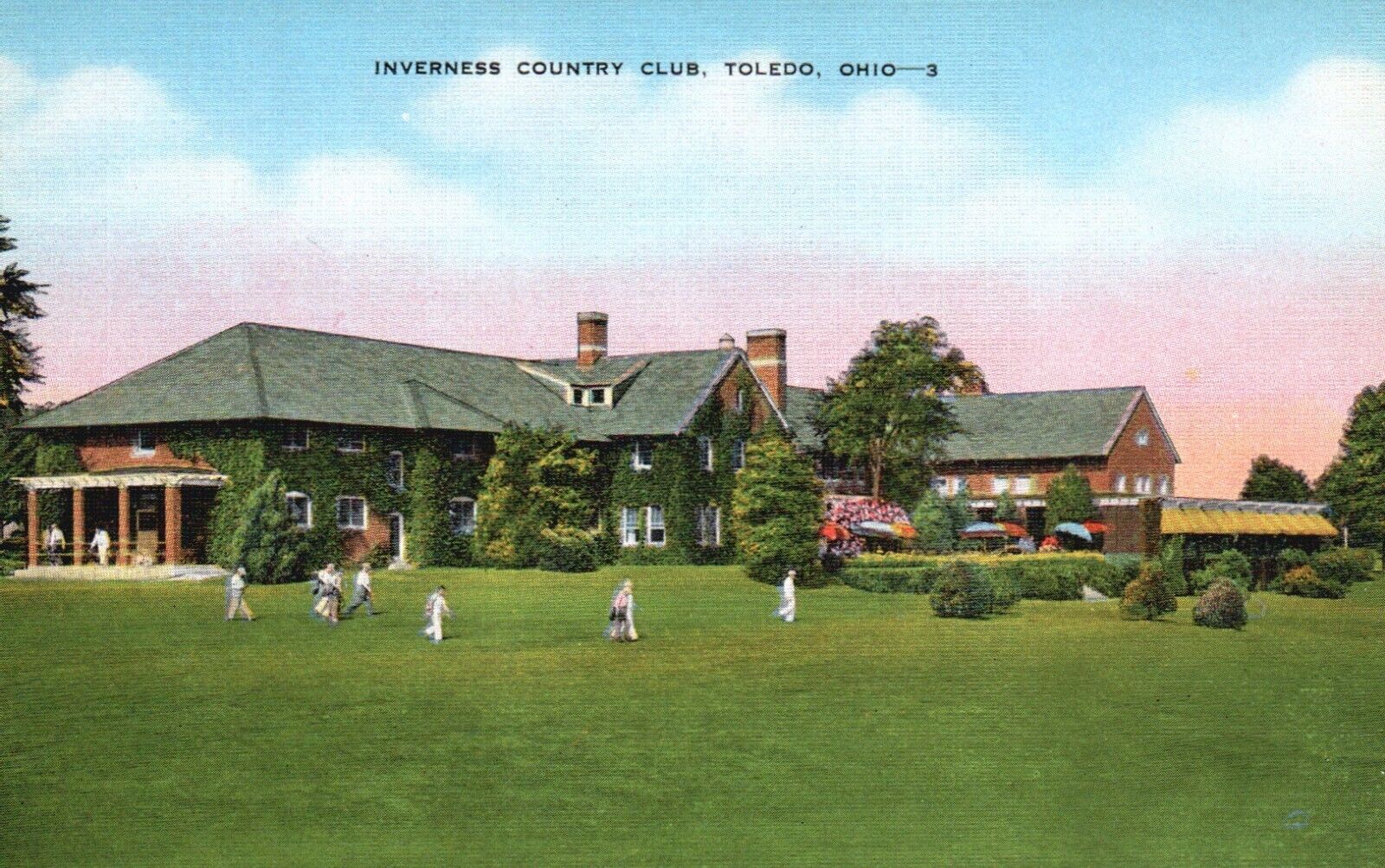 Postcard OH Toledo Ohio Inverness Country Club Unused Linen Vintage PC f2599