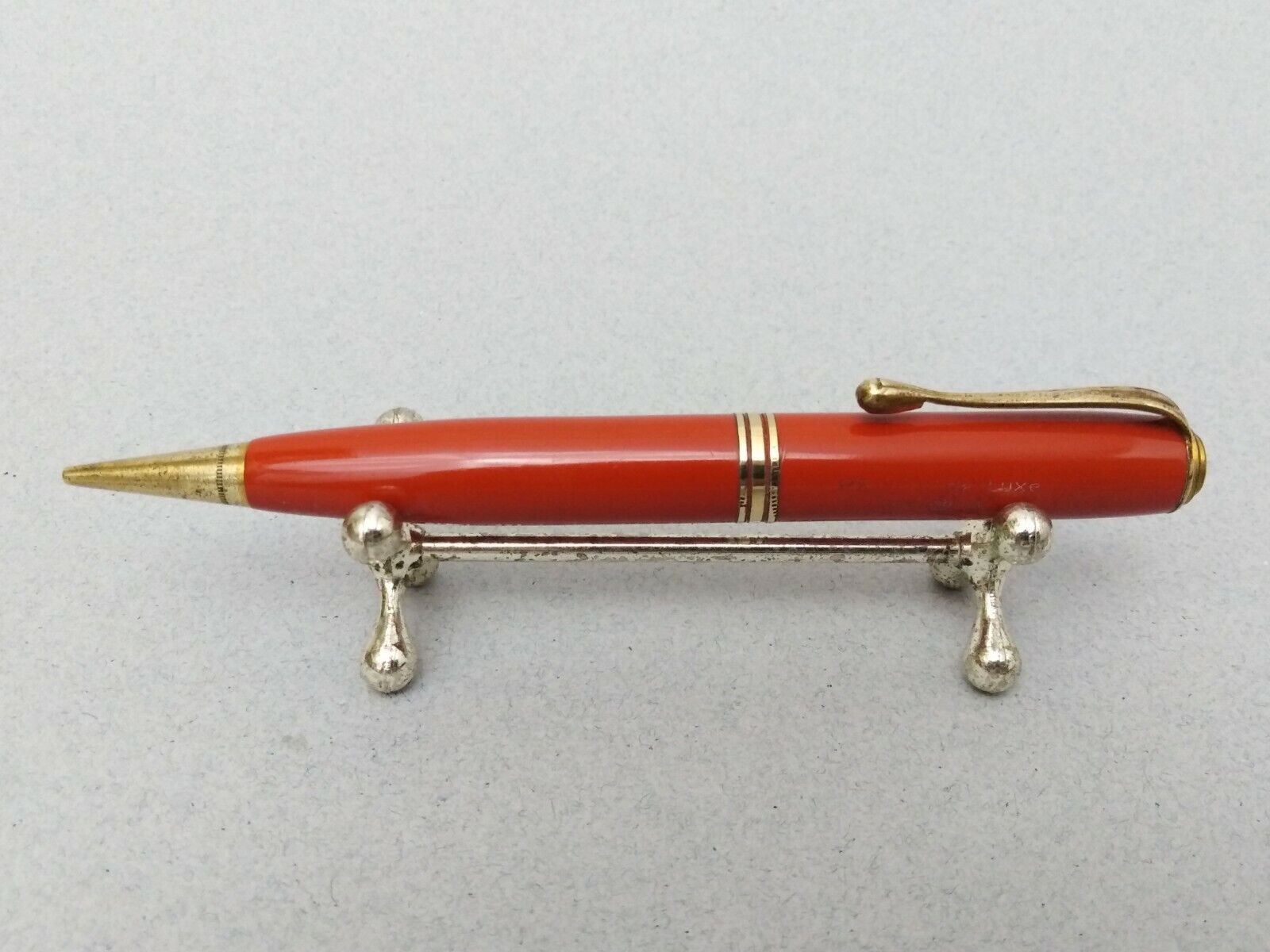 Vintage Rare Collectible Penol Deluxe no.3 Coral Red Mechanical Pencil Danish