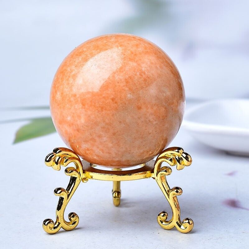 1pc Natural Orange jade  Ball  Quartz Crystal Sphere 50-53mm