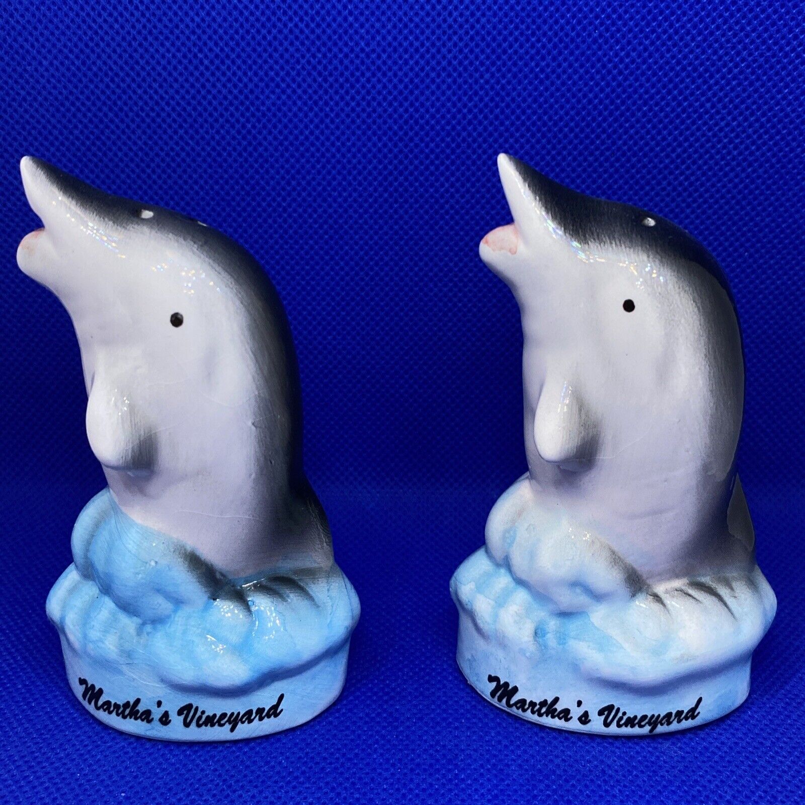 Dolphin Salt and Pepper shakers Marthas Vineyard -B3