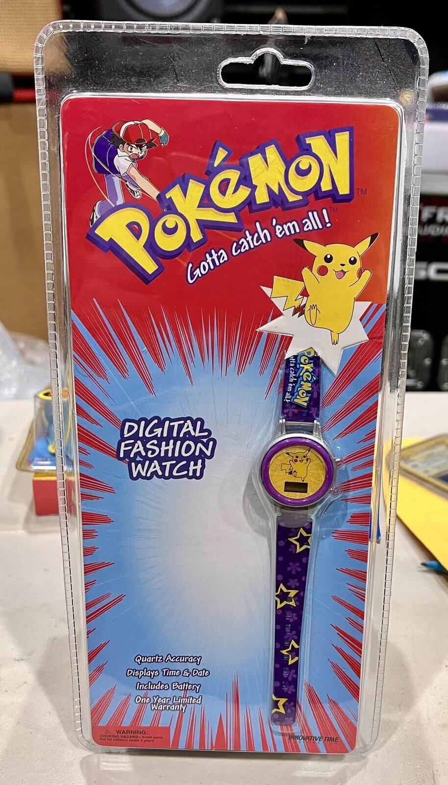 Vintage 1999 Pokemon Pikachu Digital Fashion Watch New Sealed Innovative Time