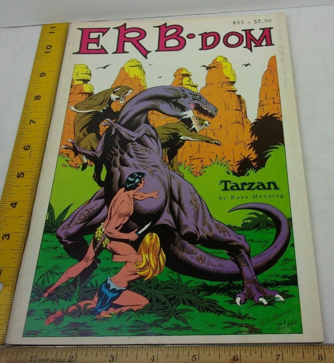 ERB-dom 83 Edgar Rice Burroughs fanzine 1975 VF Russ Manning art Tarzan