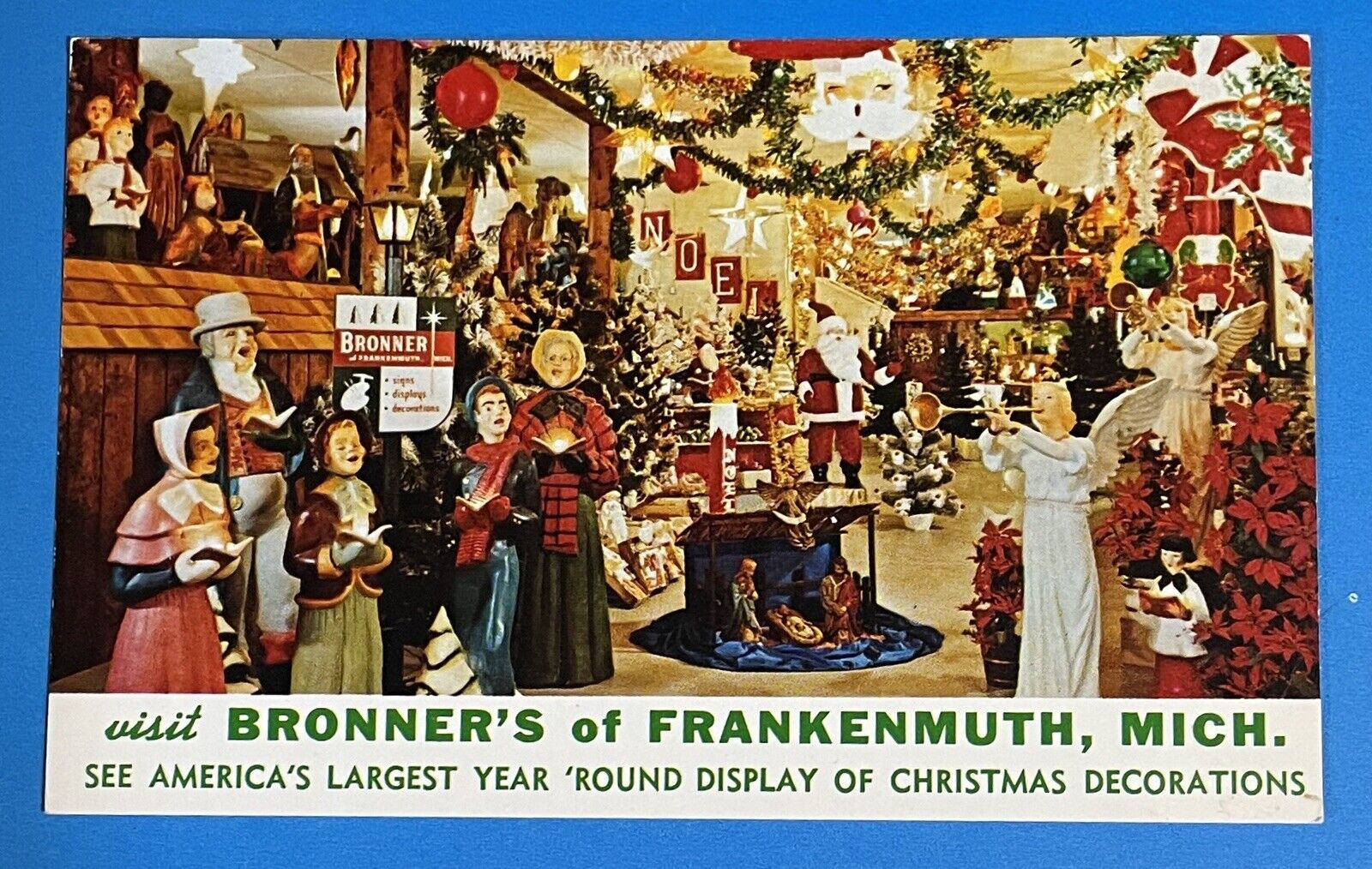 Vintage 1960s Postcard Bronner\'s of Frankenmuth Year Round Christmas Michigan MI