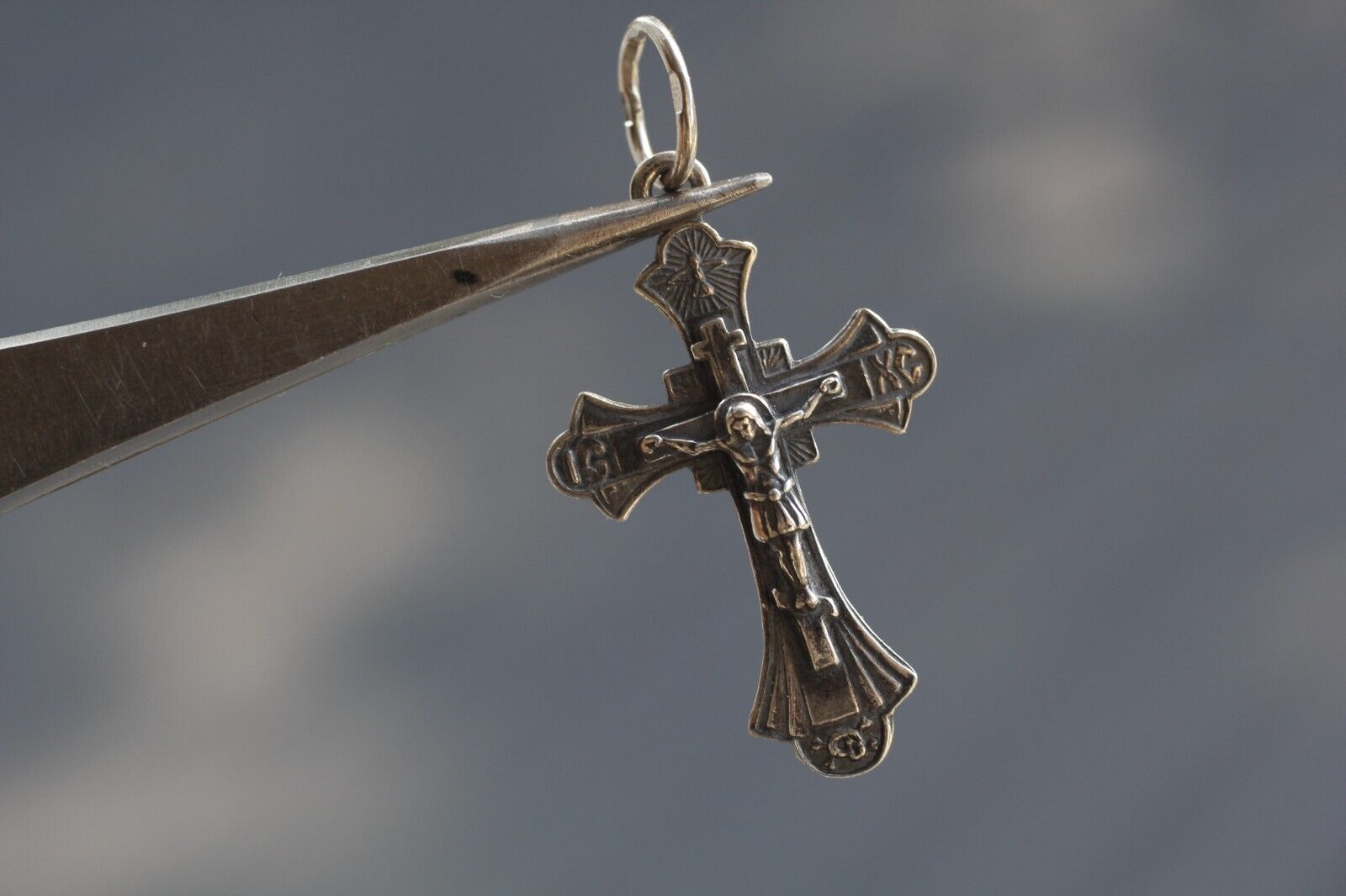 925 Sterling Silver Orthodox Pendant Prayer Cross Holy Scripture Amulet of Faith