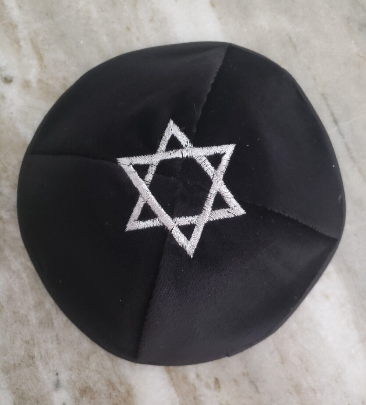 Kippah Yarmulke Black Velvet Star Of David Embroidered Jewish Israel 8\