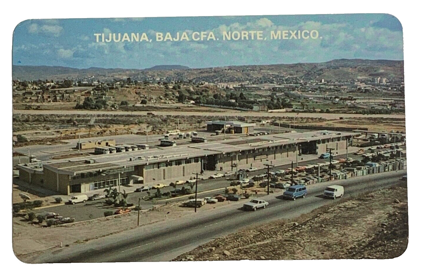 Panoramic View of the Tijuana Bus Terminal Baja California North Mexico Postcard