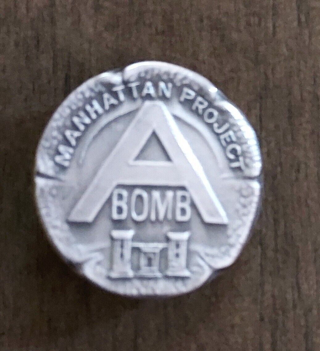 Original Manhattan Project A Bomb Employee Pin Sterling Silver 1944 WWII
