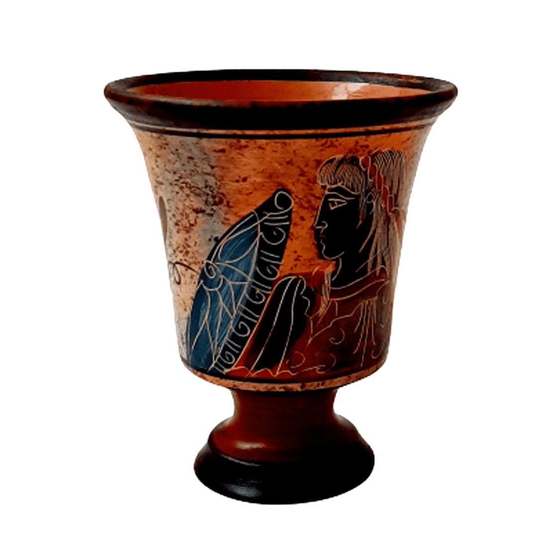 Pythagorean cup,Greedy cup 11cm ,Multicolored and glazed,Showing Achilles