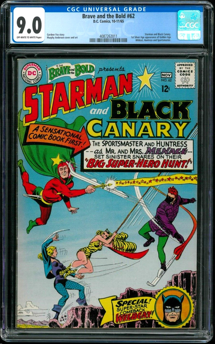 Brave and the Bold 62 - CGC 9.0 (1st Silver Age Wildcat and Huntress)
