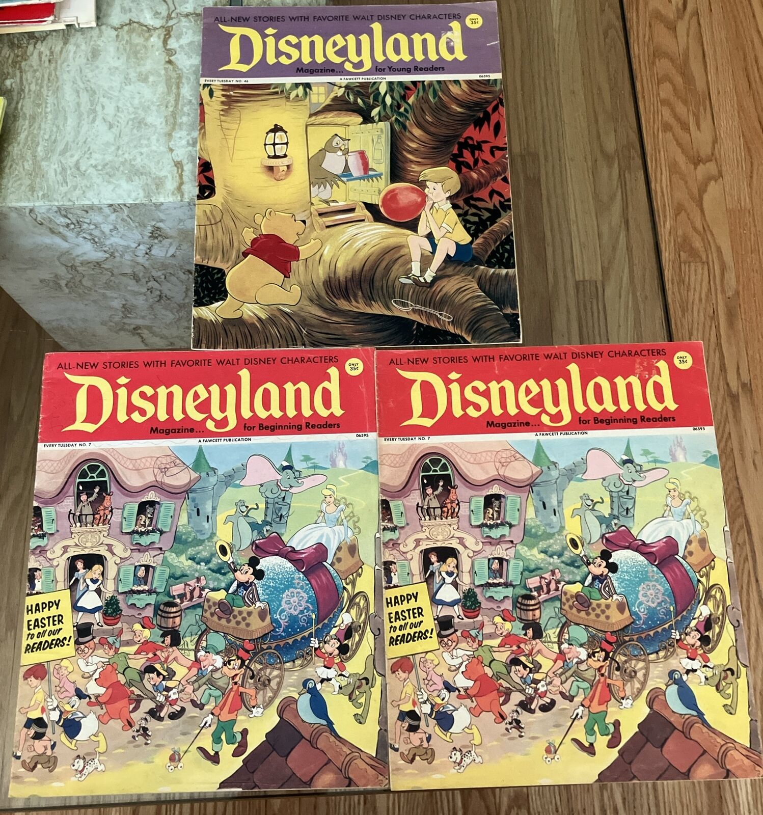 Vintage Disneyland Magazine Lot No. 7, 46 Winnie The Pooh Mickey Cinderella 1971