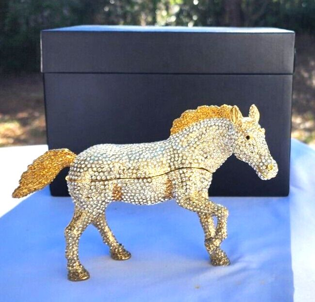 Keren Kopal Large Horse Austrian Crystals Trinket Box  Limited Edition NIB