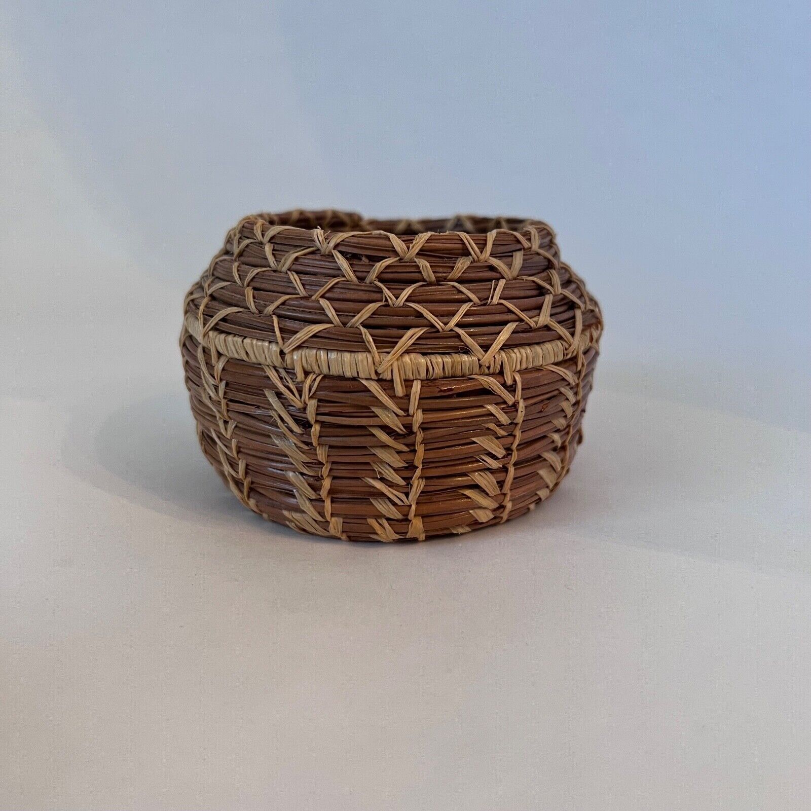 Vintage Mini Pine Needle Basket 2.5\