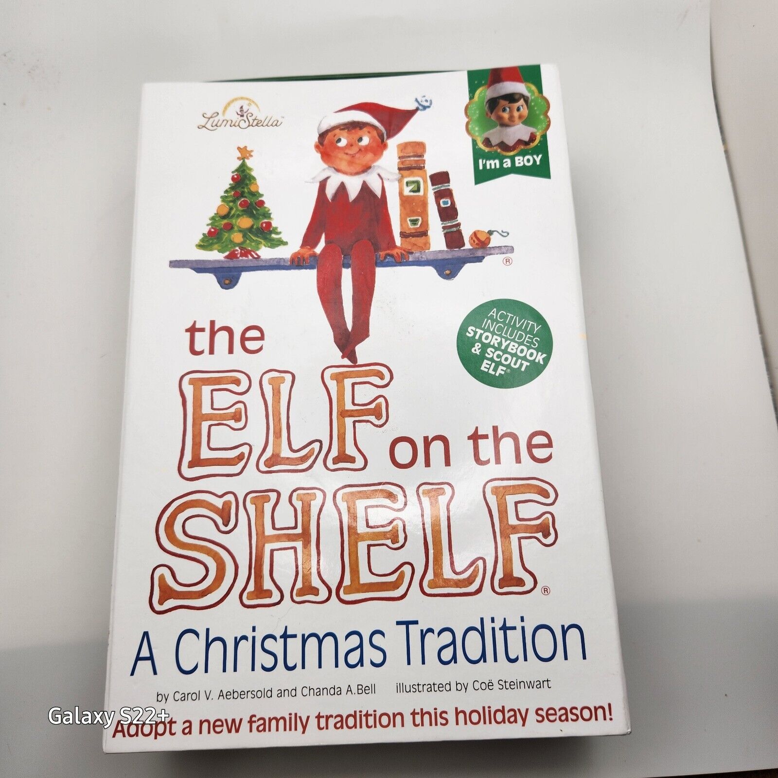 Elf on the Shelf Christmas Blue Eyed Boy SCOUT Hardcover Book TRADITION NIB