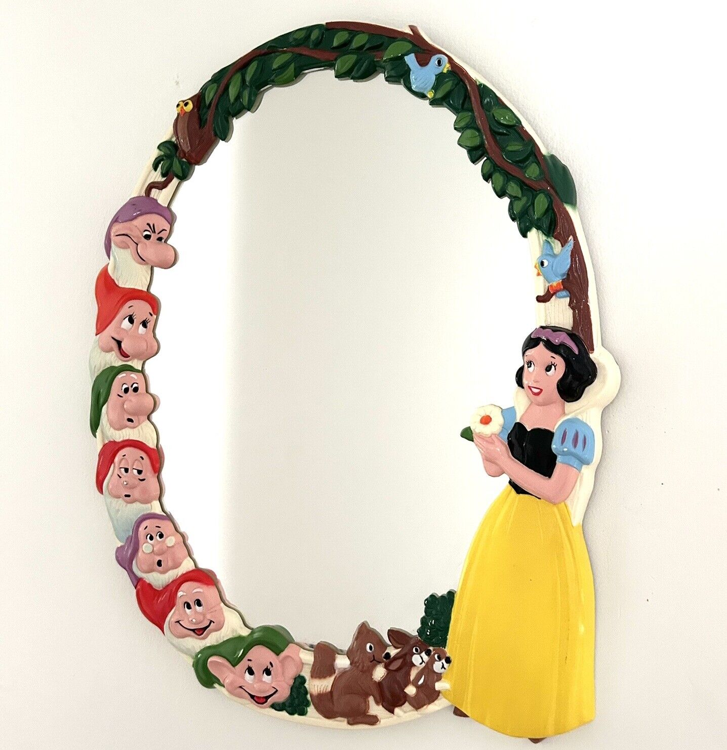 VINTAGE Disney Snow White & The Seven Dwarves L Mirror Sentinel USA Cartoon