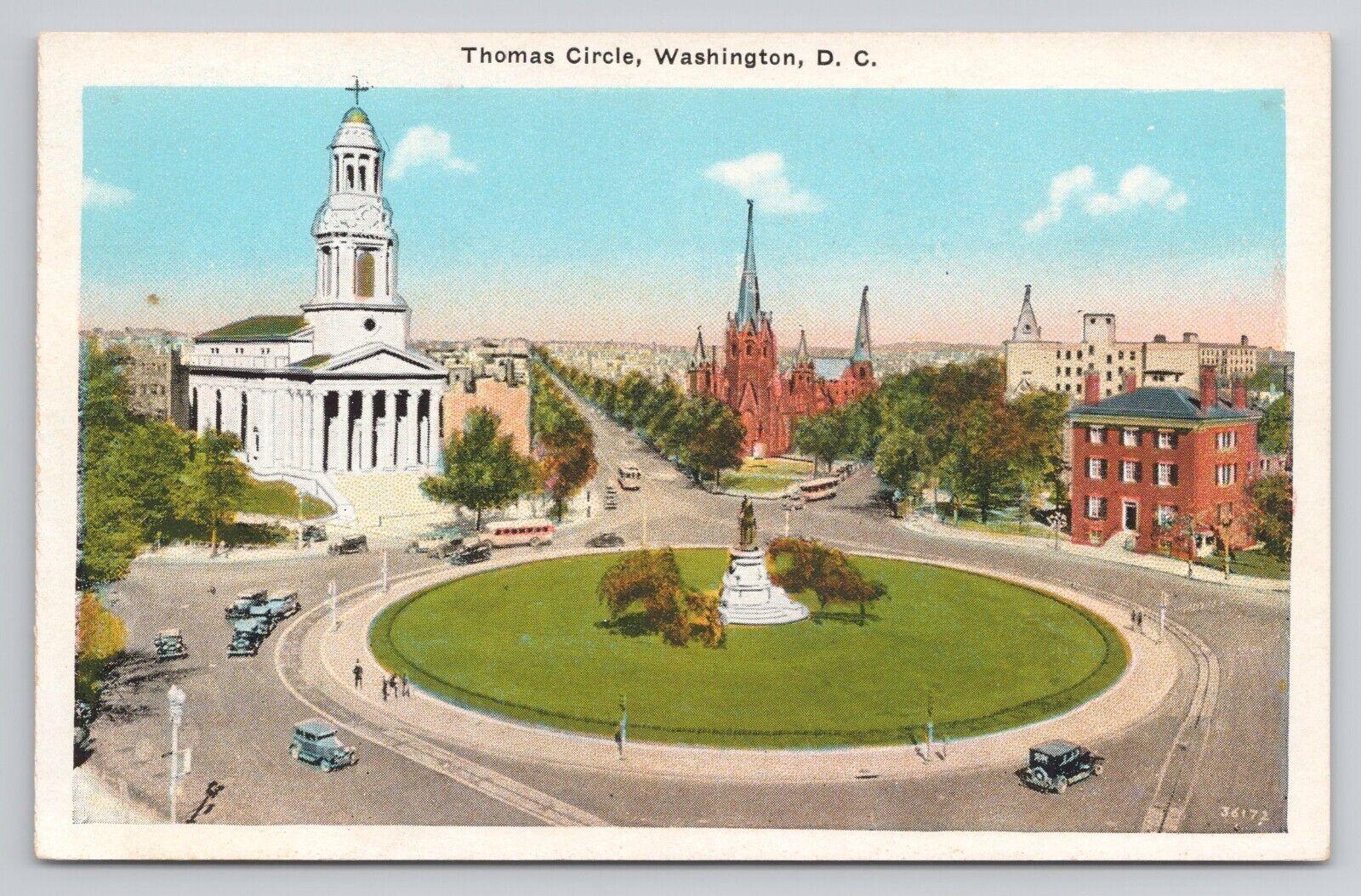 Postcard Thomas Circle Washington DC