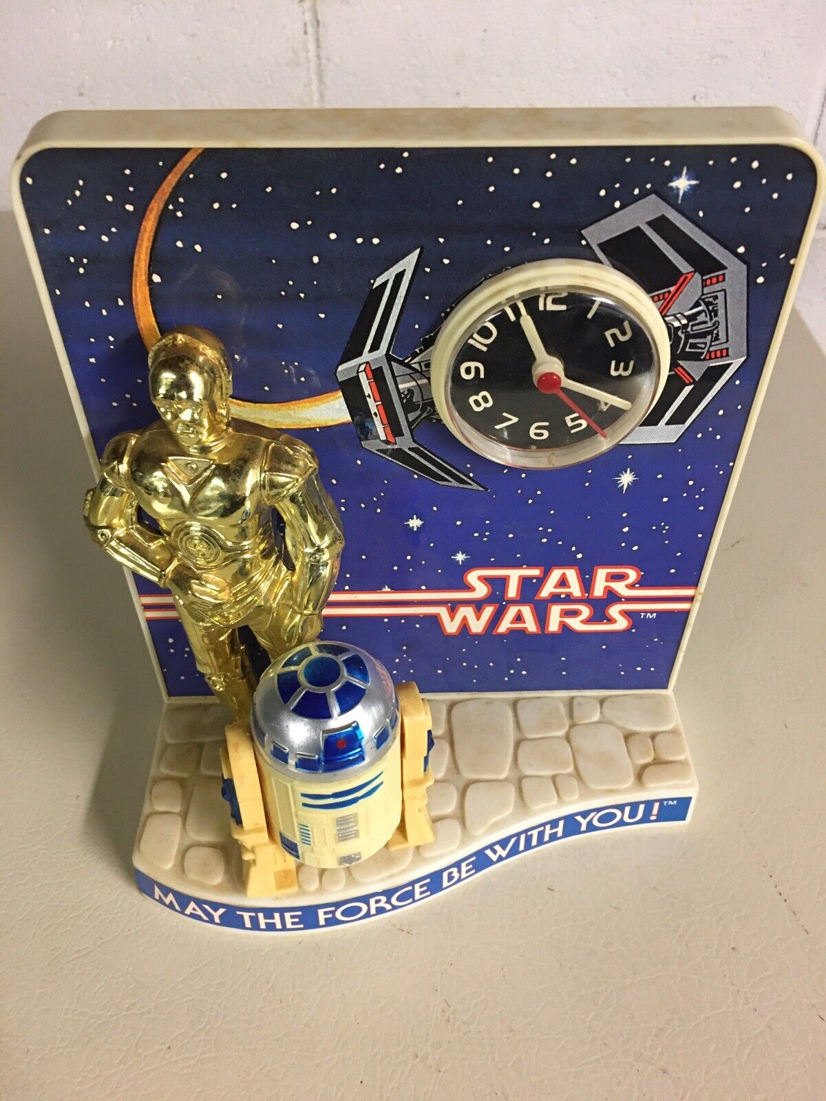 Vintage Star Wars C-3P0 R2-D2 Clock Lucasfilm 1982 Bradley - Still Works 