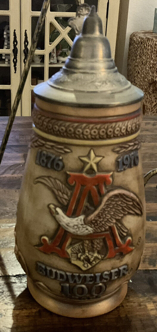 Anheuser Busch 1876 1976 Centennial Lidder Beer Stein Numbered Item
