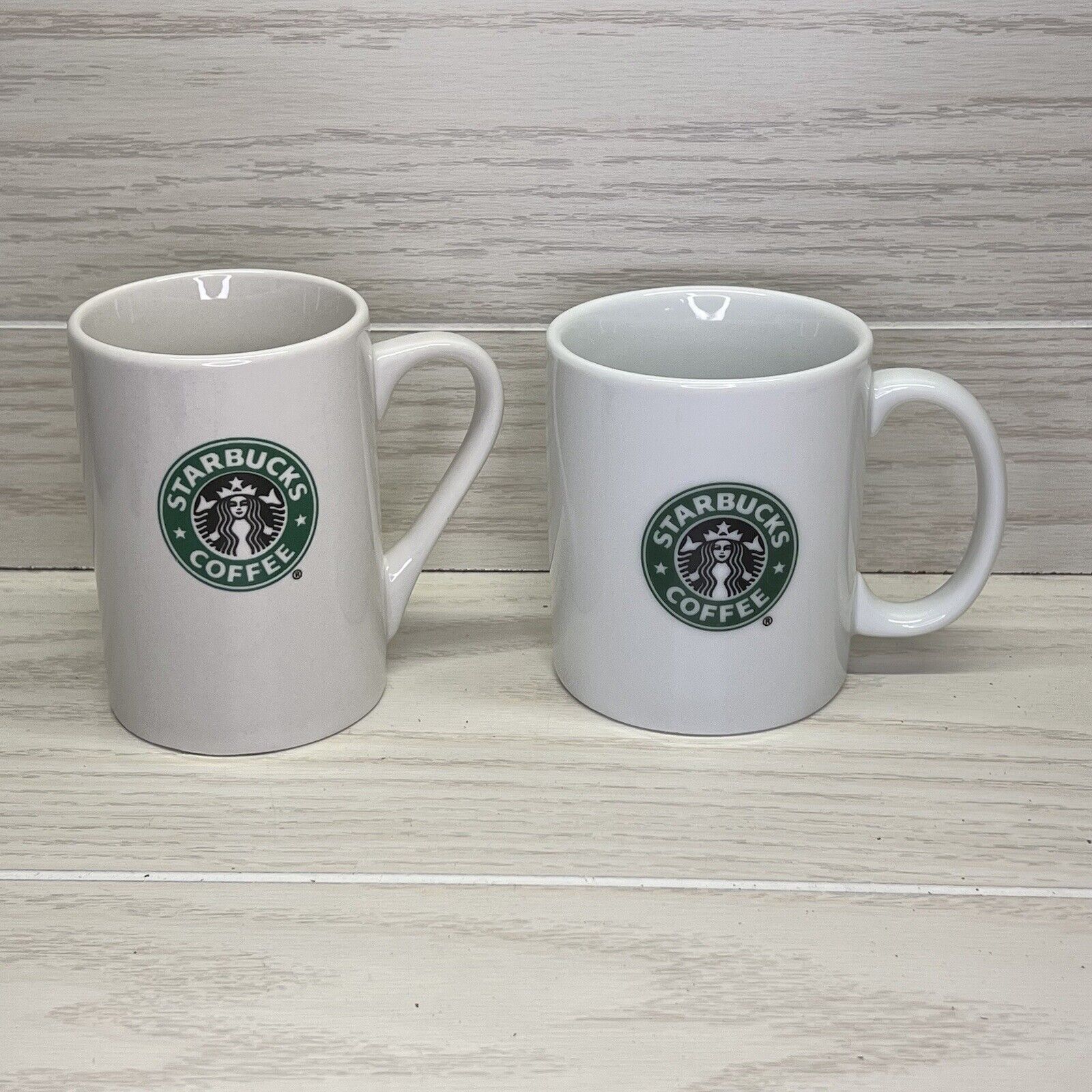 (Set of 2) STARBUCKS 2007 Classic Coffee Mugs Cups Old Logo 10oz RETIRED