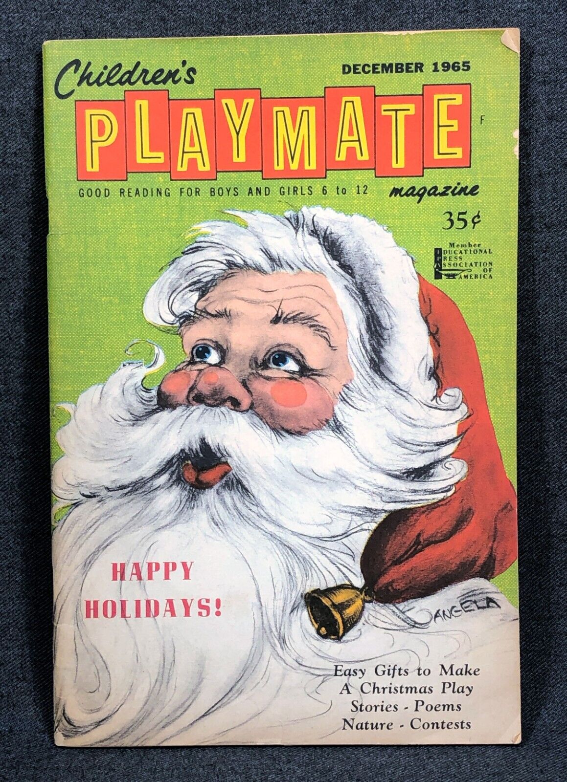 Children\'s Playmate Magazine December 1965 SANTA Cover Cut-Out Baking Center