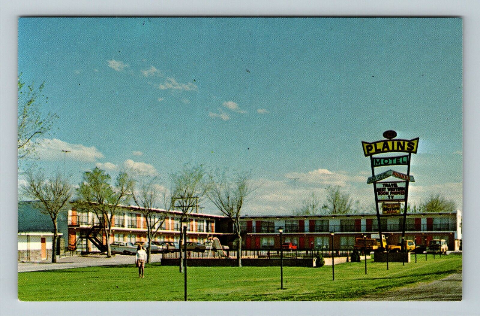 Wall SD-South Dakota The Plains Motel Panoramic Advertising Vintage Postcard