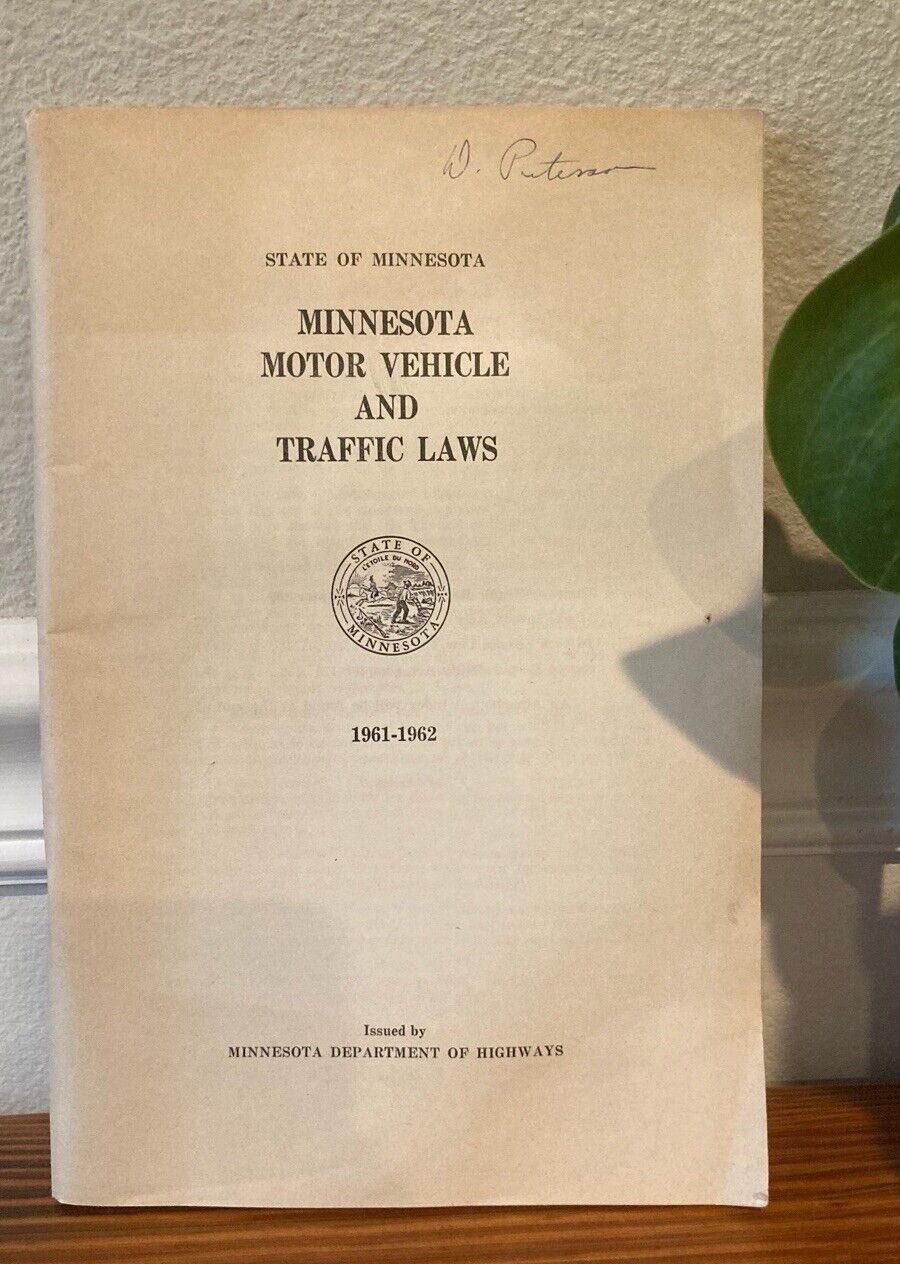 c1962 Minnesota Motor Vehicle Traffic Laws MN Book Vintage Vtg