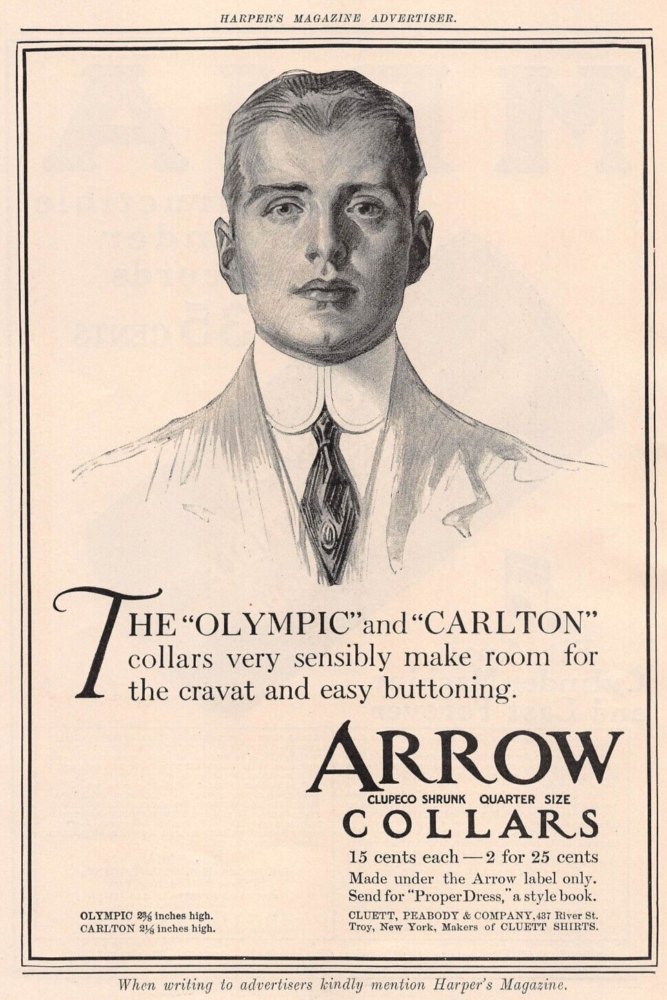 1908 ad Arrow Collars J C Leyendecker, The \