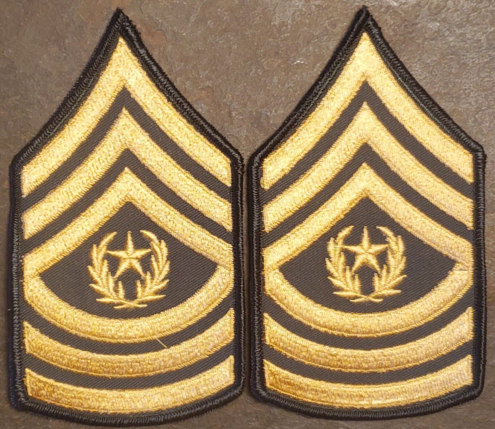 Pair (2) US Army Command Sergeant Major CSM Rank Insignia Patch Dress CLASS A 4\