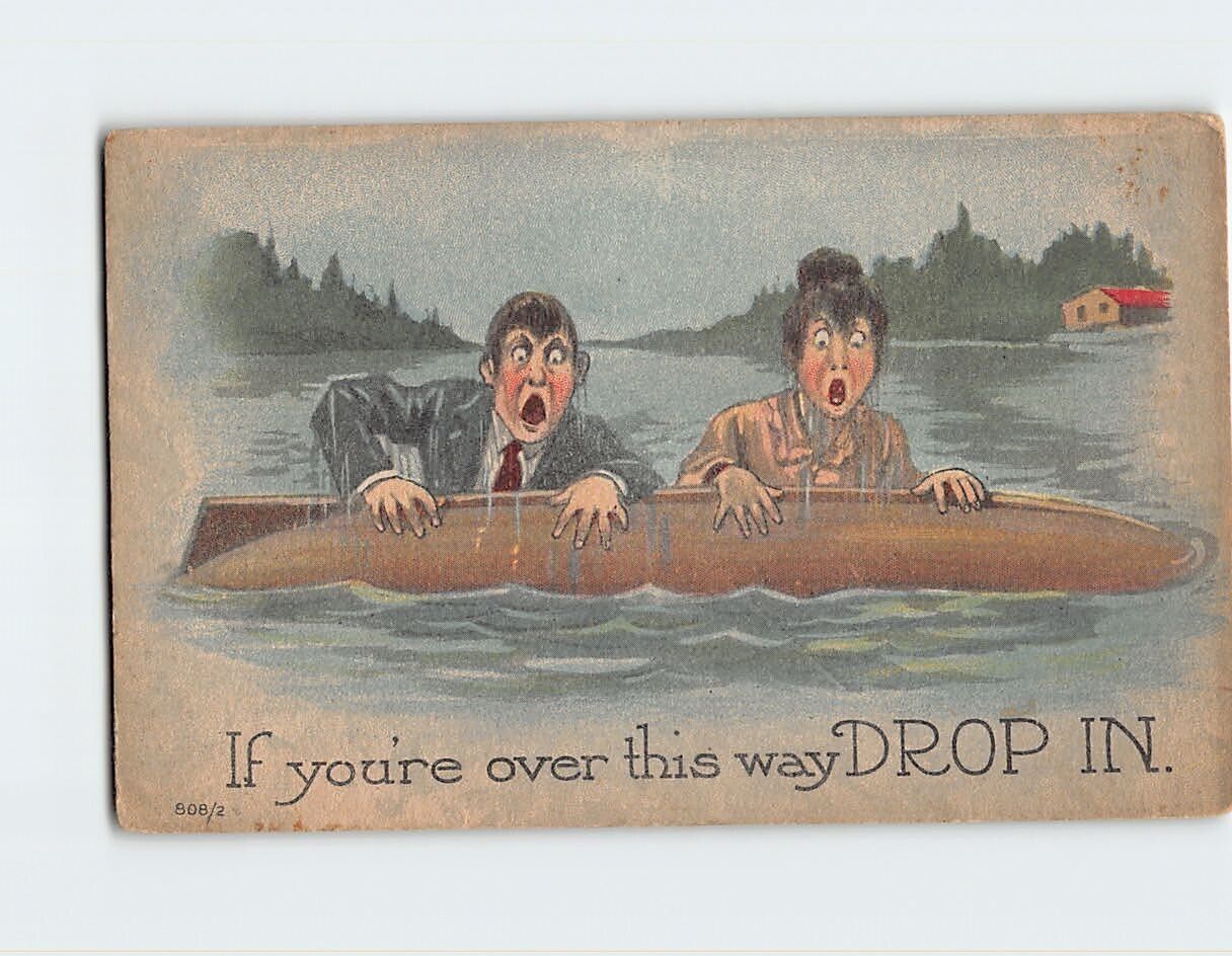 Postcard If you\'re over this way Drop In., with Wet Lovers Art Print