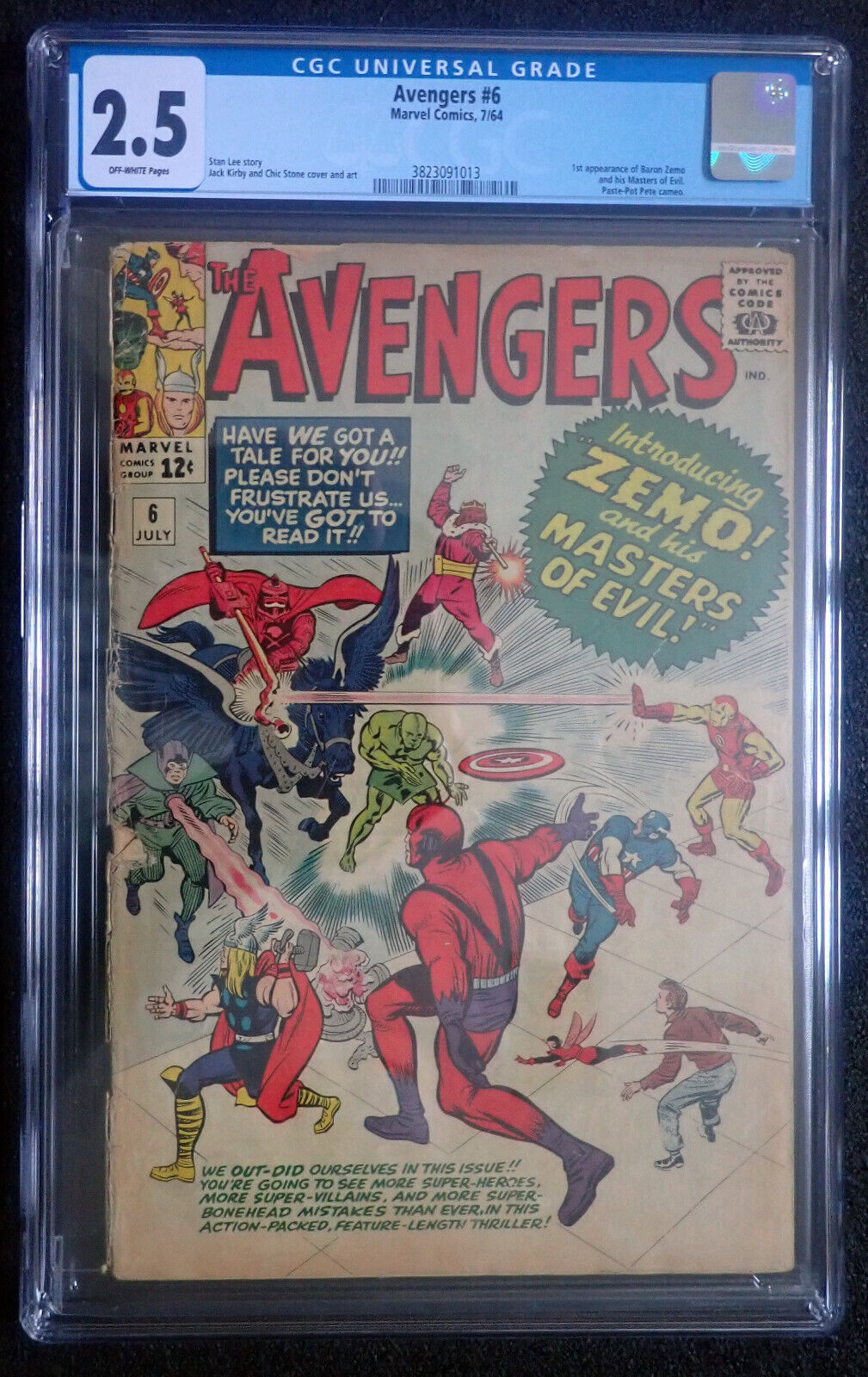 Avengers #6  CGC 2.5 OW  1st Baron Zemo 1964