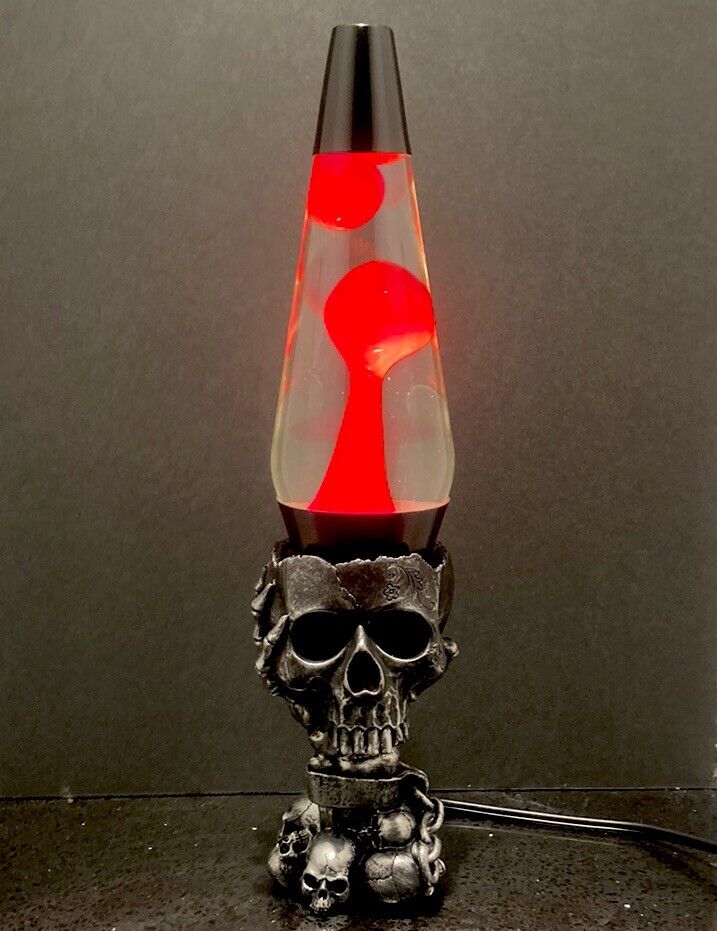 Custom 3D Sculpted Skull Lava Lamp Limited Edition Collectible Halloween Light