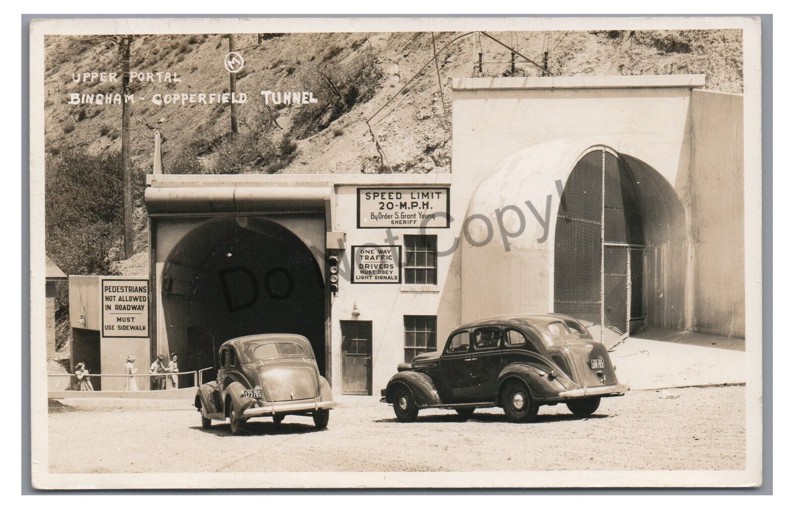 RPPC Upper Portal BINGHAM COPPERFIELD TUNNEL UT Utah Vintage Real Photo Postcard