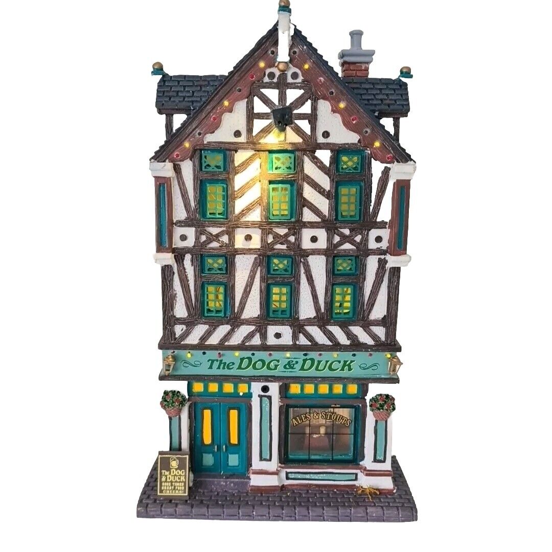 Lemax Essex Street Facade The Dog And Duck Pub Lighted Christmas Building 65073