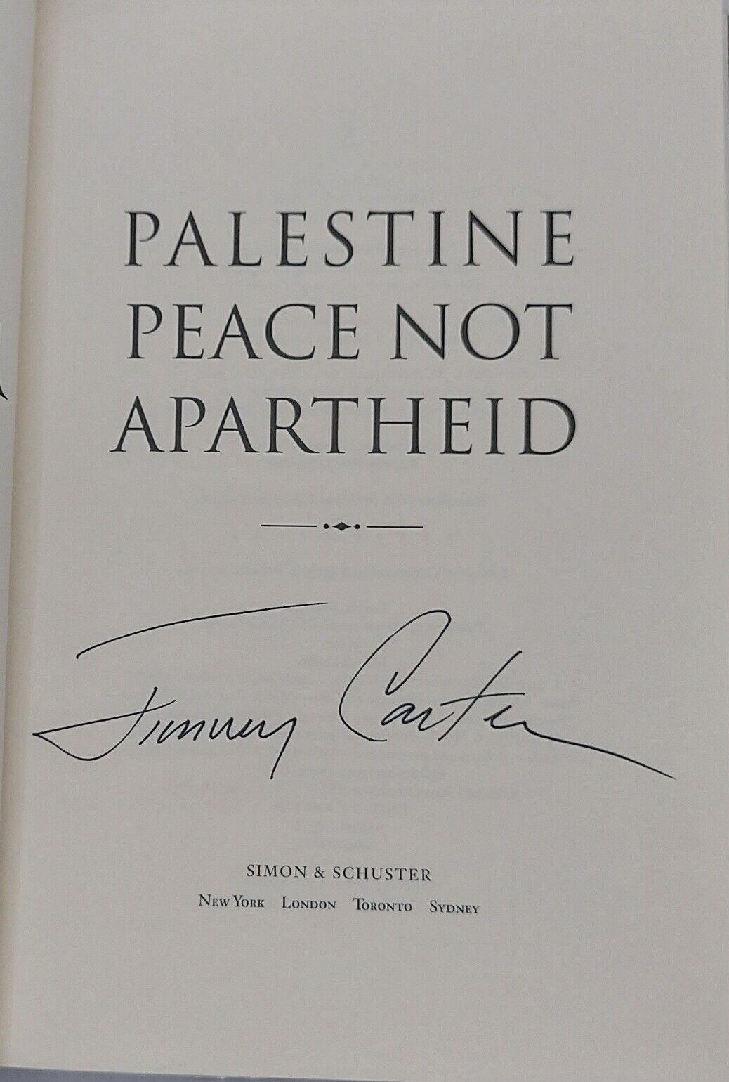 Jimmy Carter We Can Have Peace In The Holy Land Signed First Edition Full Sig