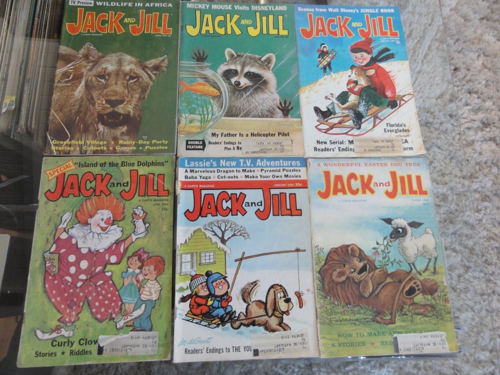 Jack and Jill Magazine May 1967 March 1968 April 1967 Mar 1967 Jan 1965 Jan 1968