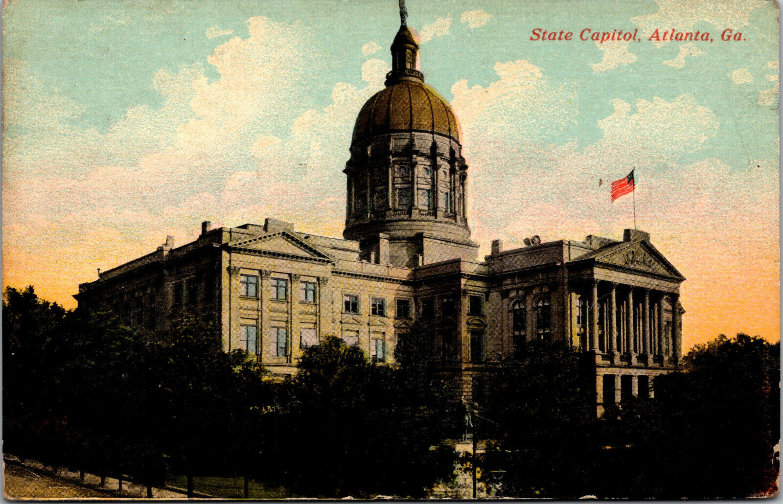 Vtg 1910s State Capitol Atlanta Georgia GA Antique Postcard