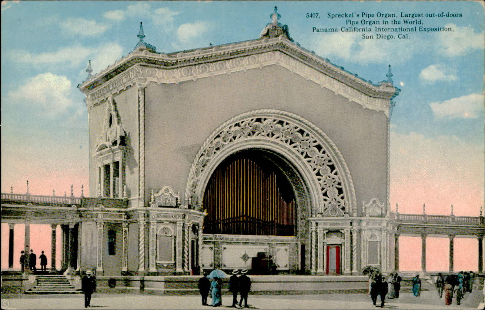 Postcard: SOTONOMOU 5407. Spreckel\'s Pipe Organ, Largest out-of-doors