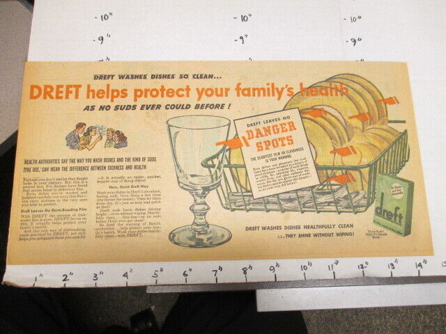 newspaper ad 1949 DREFT dishwashing dishes soap detergent \