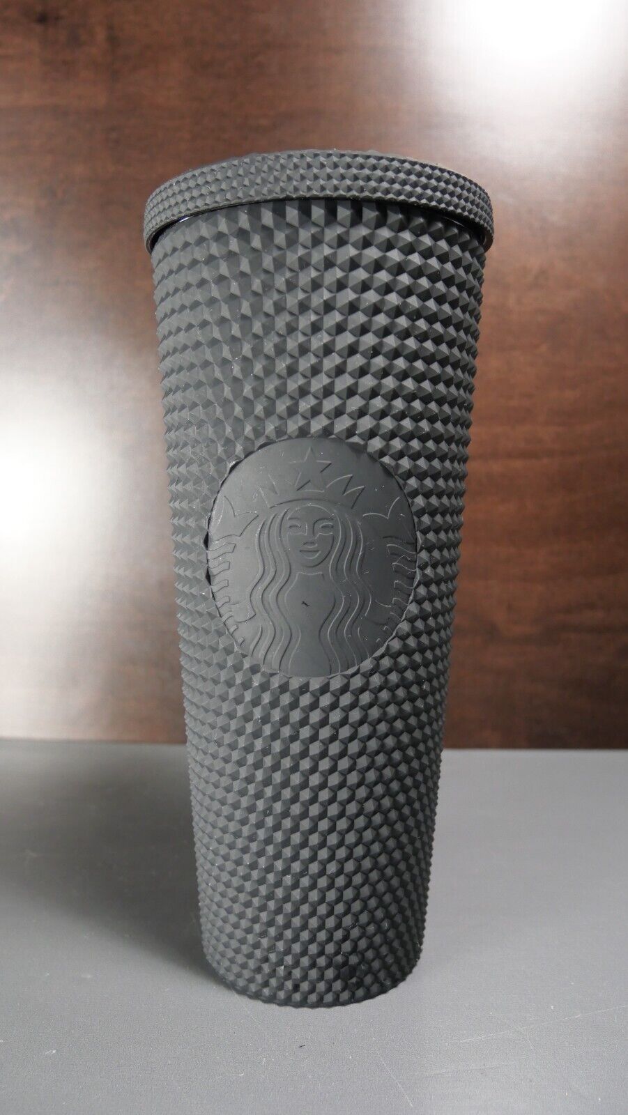 Starbucks Inspired Black Studded Textured Tumbler Plastic Cold Drink Cup 24oz