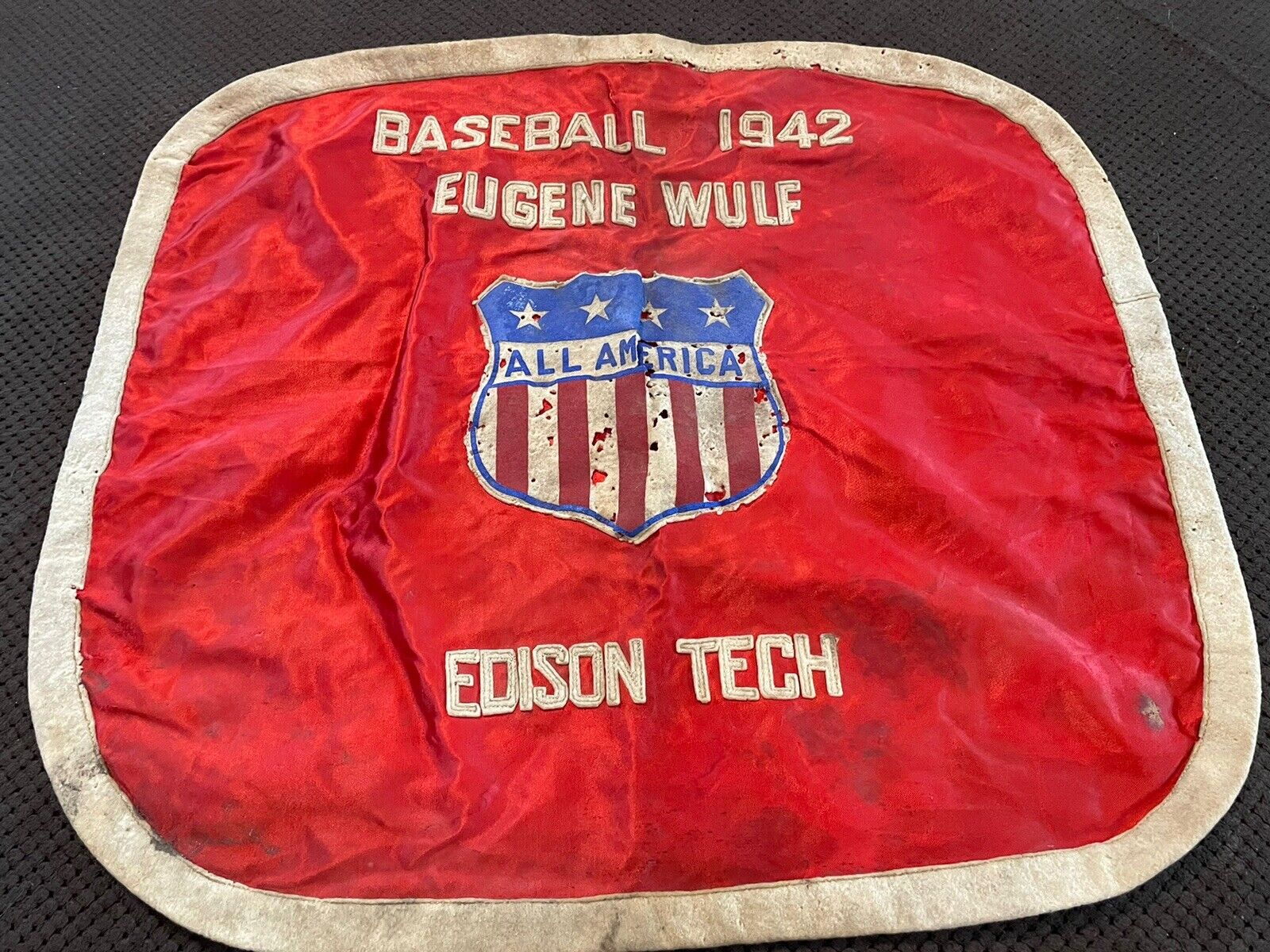 1942 Baseball All American Banner Eugene Wulf Edison Tech High School Fresno CA