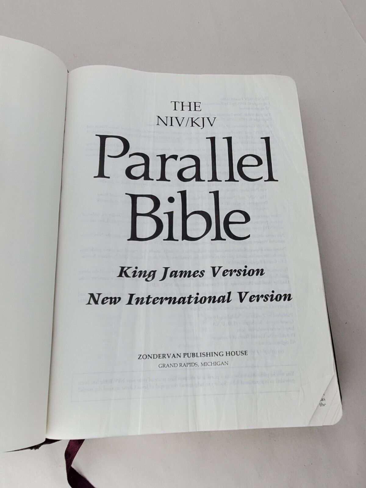 Holy Bible Parallel Edition King James Version NIV  Leather 1986 HTF Rare