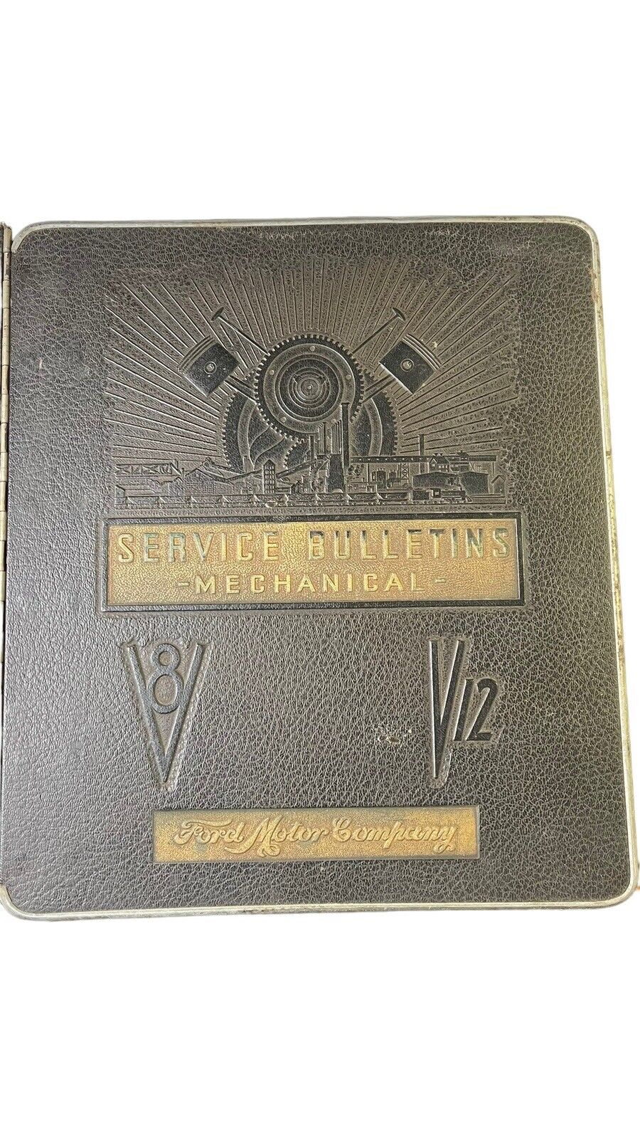 1938 Ford Motor Company Service Bulletins Mechanical Hardback V8 V12 Manual Book
