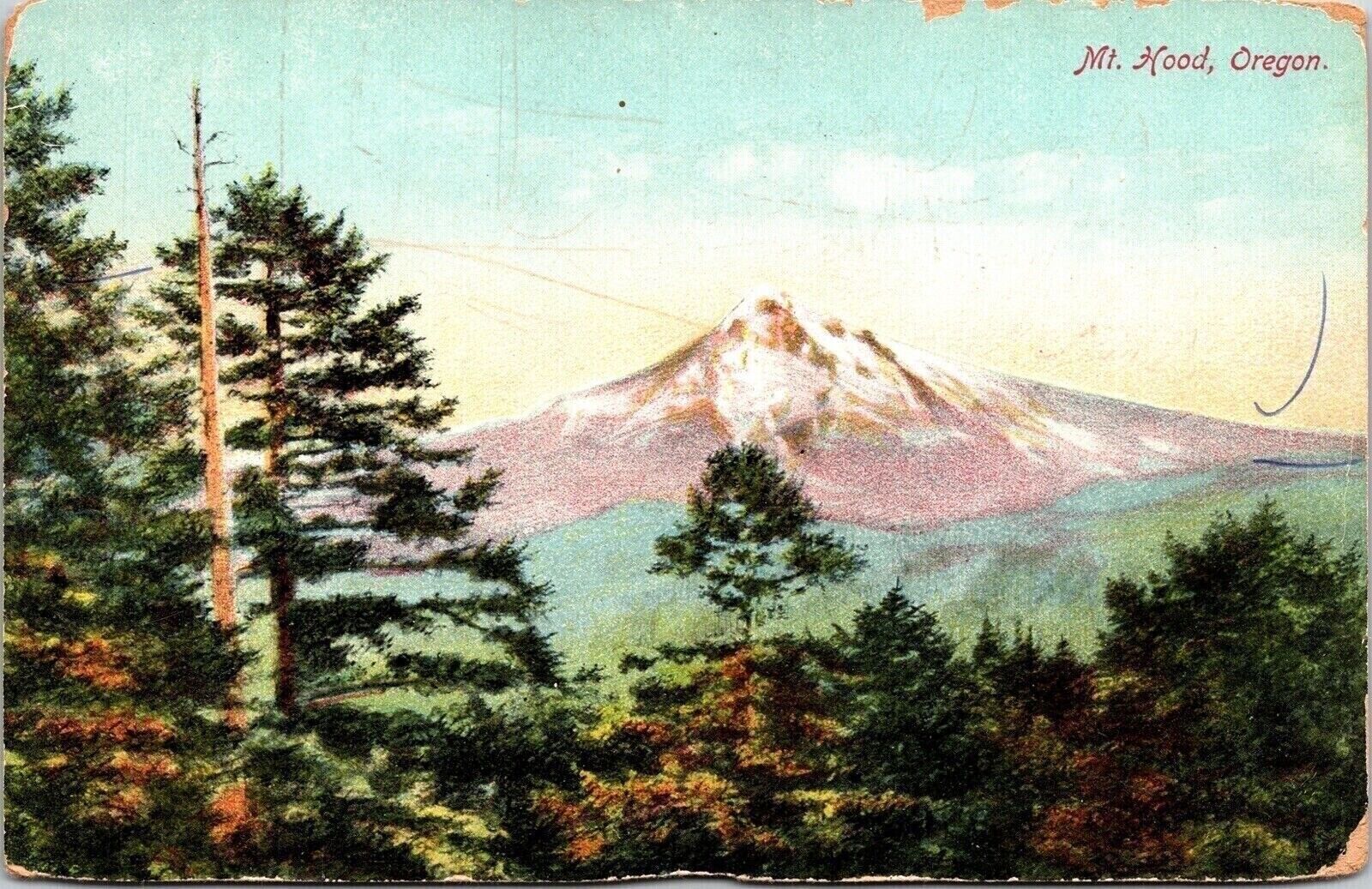 Mount Hood Oregon Scenic Mountain Landscape Forested Woodland DB Postcard