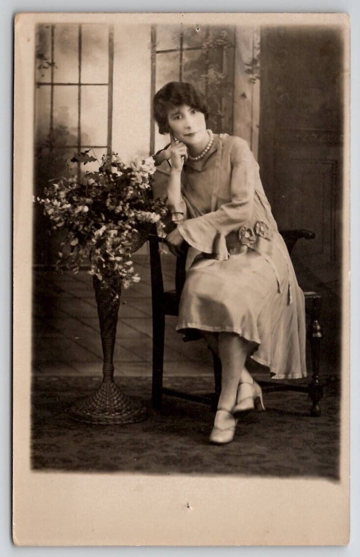 RPPC Lovely Woman Photo Flapper Era Postcard P29